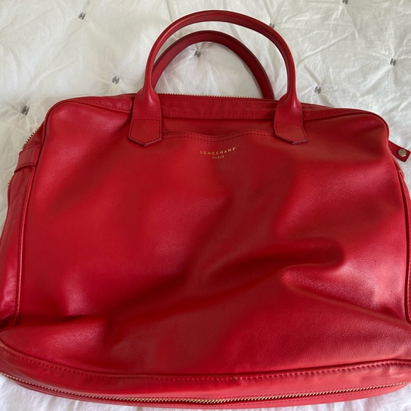 Longchamp Orange Soft Leather Small Briefcase - Picture 4 of 9